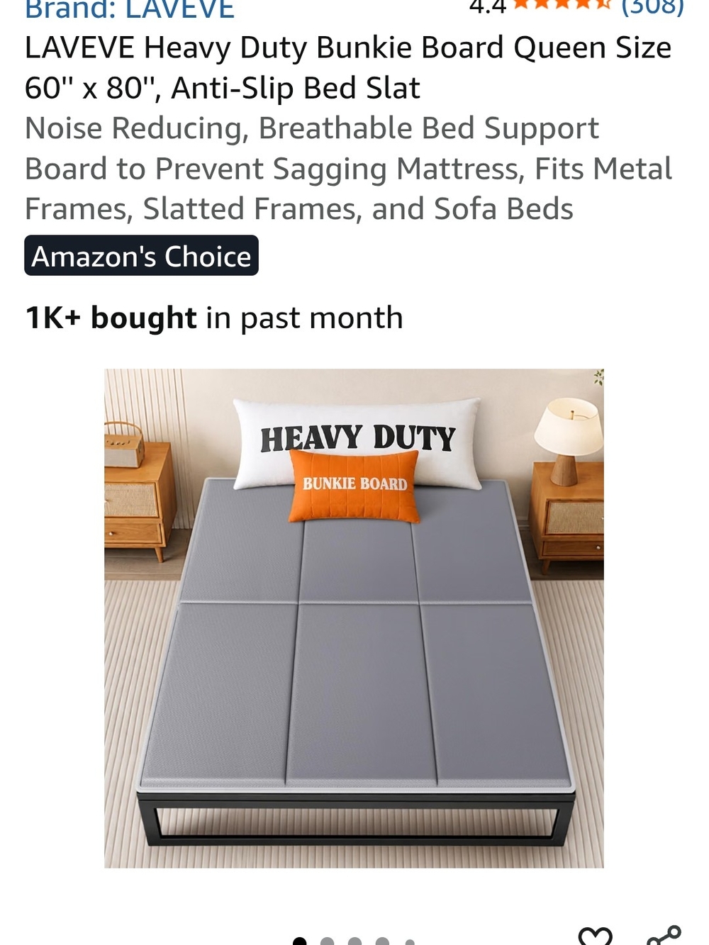 Heavy Duty Queen Bunkie Board - Gray
